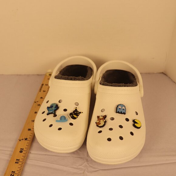 Crocs White Dual Comfort Men's and Women's Shoes Size M7 W9 with Emblems - Picture 10 of 12